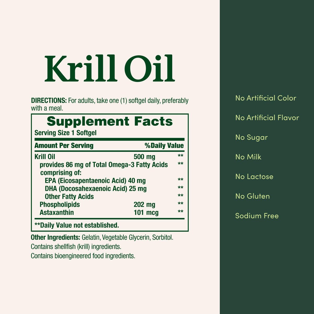 Nature's Bounty Krillöl 500mg, 30 Kapseln – Herzgesundheit & Nahrungsergänzung