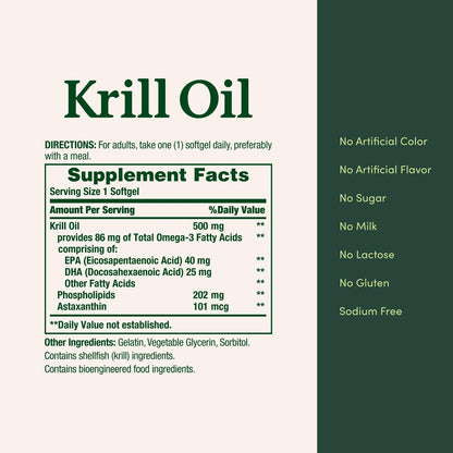 Nature's Bounty Krillöl 500mg, 30 Kapseln – Herzgesundheit & Nahrungsergänzung