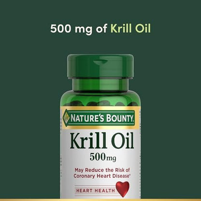 Nature's Bounty Krillöl 500mg, 30 Kapseln – Herzgesundheit & Nahrungsergänzung