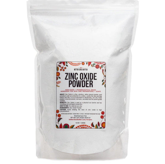 Zinkoxid-Pulver | unbeschichtet, nicht-nano Zinkoxid | rein, pharmazeutische Qualität | für selbstgemachte Sonnencreme, Windelausschlag-Creme, Deo-DIY, Salben | 450 g von Better Shea Butter