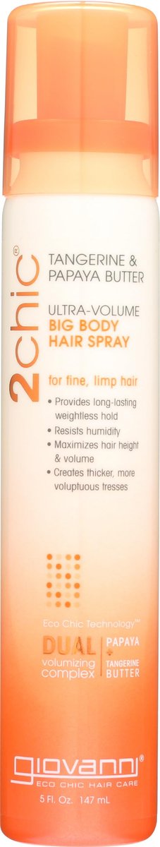 GIOVANNI 2chic Ultra-Volume Big-Body Haarspray – Tägliche Volumenformel mit Papaya & Tangerinenbutter für feines, schlaffes, dünnes Haar – Parabenfrei, farbschonend – 150 ml