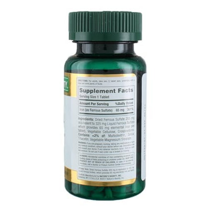 Nature's Bounty Eisen (Ferrosulfat) 65 mg Tabletten, 3er-Pack mit je 100 Tabletten