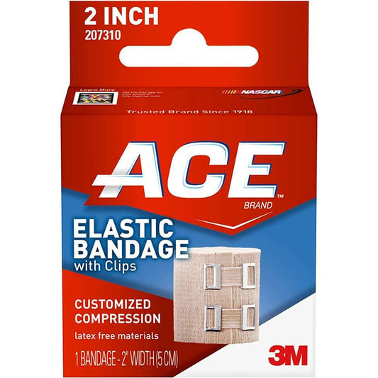 ACE Elastische Bandage mit Clips - Individuell anpassbare Kompression - 5 cm x 2 Stück