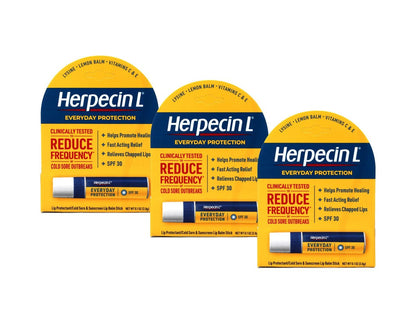 Herpecin L Lippenbalsam mit Lichtschutzfaktor 30 – 0,10 oz (3er-Pack)