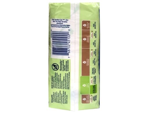 TENA Intimates Ultra Thin Einlagen bei leichter Blasenschwäche für Frauen, Saugstärke leicht, Reguläre Länge, 2er-Pack (60 Stück insgesamt)