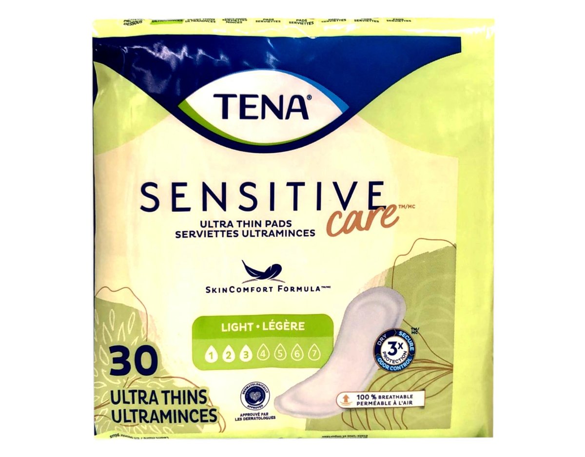 TENA Intimates Ultra Thin Einlagen bei leichter Blasenschwäche für Frauen, Saugstärke leicht, Reguläre Länge, 2er-Pack (60 Stück insgesamt)