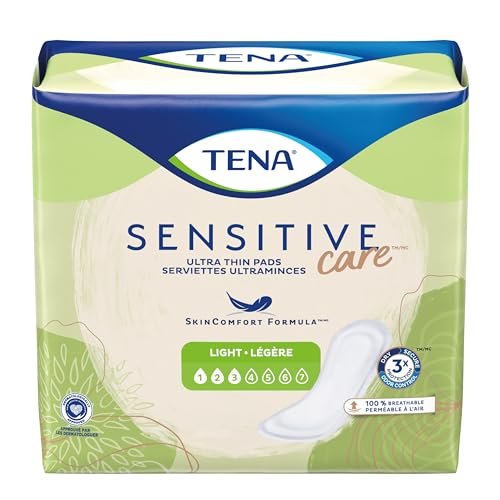 TENA Intimates Ultra Thin Einlagen bei leichter Blasenschwäche für Frauen, Saugstärke leicht, Reguläre Länge, 2er-Pack (60 Stück insgesamt)