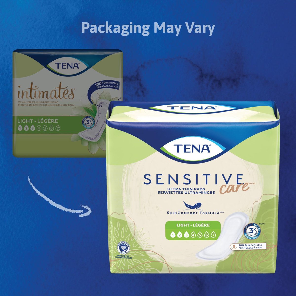TENA Intimates Ultra Thin Einlagen bei leichter Blasenschwäche für Frauen, Saugstärke leicht, Reguläre Länge, 2er-Pack (60 Stück insgesamt)