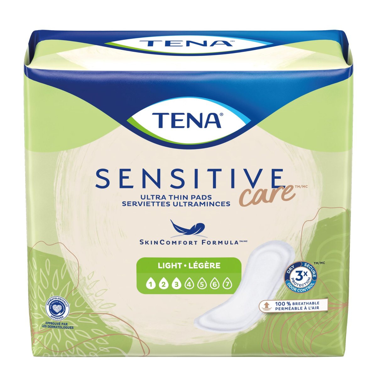 TENA Intimates Ultra Thin Einlagen bei leichter Blasenschwäche für Frauen, Saugstärke leicht, Reguläre Länge, 2er-Pack (60 Stück insgesamt)