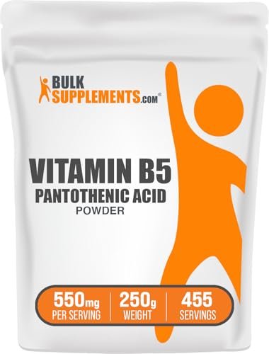 BulkSupplements.com Vitamin B5 Pulver - als Calcium-Pantothenat, B5 Vitamin - Glutenfrei, 500 mg Vitamin B5 Pantothensäure pro Portion, 250 g (8,8 oz) (1er Pack)
