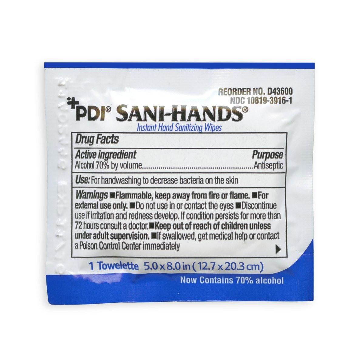 Sani-Hands Händedesinfektionstücher, 100 Packungen pro Box