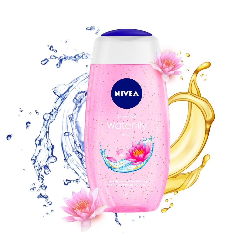 NIVEA Duschpflege Seerosen-Öl Duschgel, 250 ml – Sanfte Reinigung mit verwöhnendem Duft