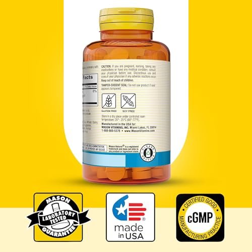 Mason Natural Magnesium Gluconat 550 mg, 100 Tabletten – Unterstützt Herz und Nervensystem