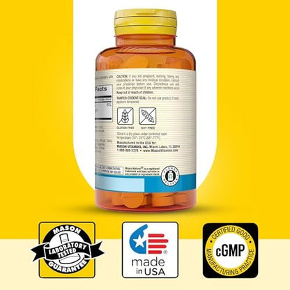 Mason Natural Magnesium Gluconat 550 mg, 100 Tabletten – Unterstützt Herz und Nervensystem