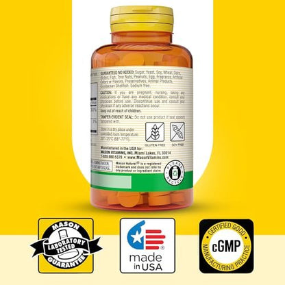 MASON NATURAL Vitamin B12 50 mcg mit Calcium, 100-Tage-Vorrat, Nahrungsergänzungsmittel zur Unterstützung des natürlichen Energielevels, 100 Tabletten