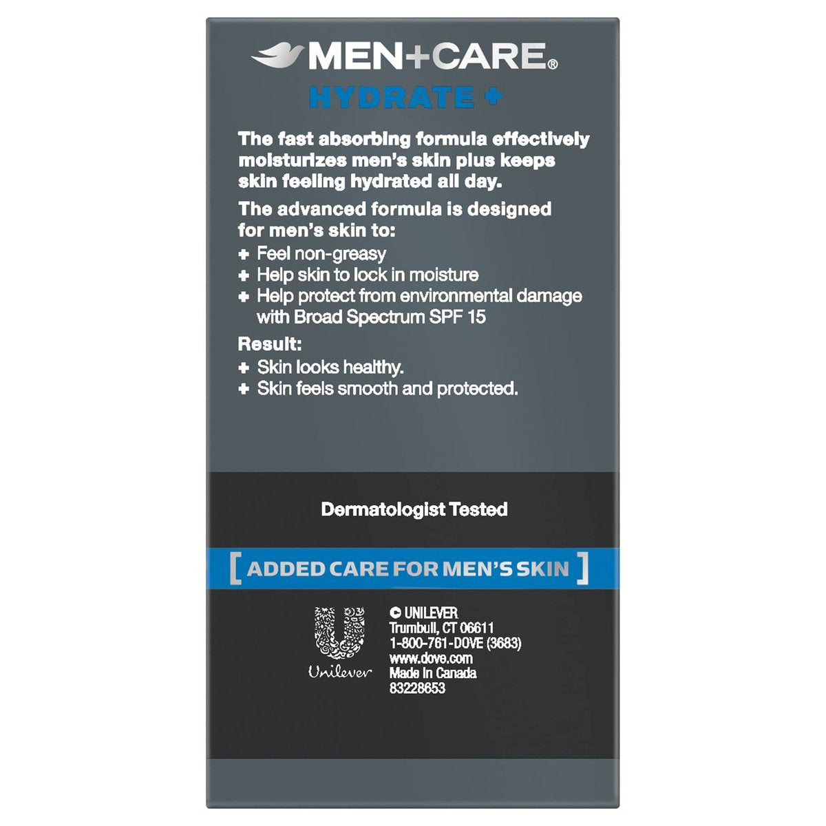 Dove Men + Care Feuchtigkeitslotion mit Breitband-LSF 15, 50 ml