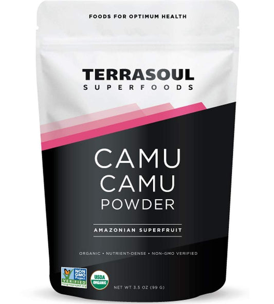 Terrasoul Superfoods Bio Camu Camu Pulver, 3,5 Unzen – Amazonische Superfrucht für Immununterstützung, Smoothie-Boost und Vitamin-C-reiche Rezepte