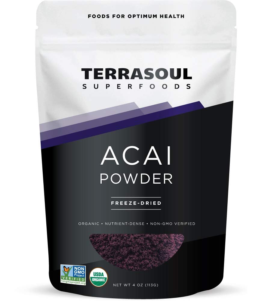 Terrasoul Superfoods Bio Açaí-Pulver, 113 g, gefriergetrocknet für Frische, Omega-Fette für Smoothie Bowls und Antioxidantien-reiche Superfood-Rezepte