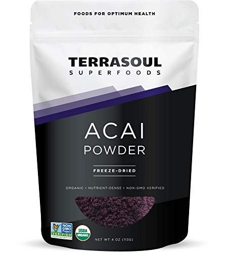 Terrasoul Superfoods Bio Açaí-Pulver, 113 g, gefriergetrocknet für Frische, Omega-Fette für Smoothie Bowls und Antioxidantien-reiche Superfood-Rezepte