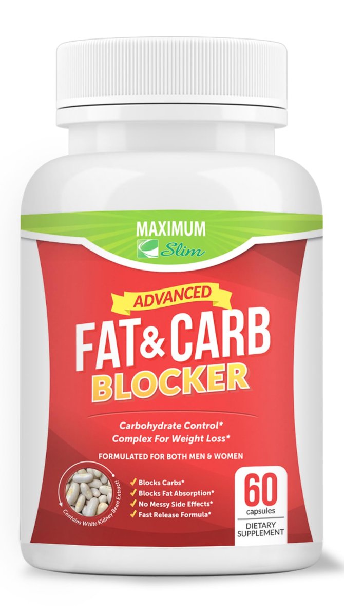 Maximum Slim Fett- & Kohlenhydratblocker – reines Kidneybohnen-Extrakt zur Gewichtsabnahme und Appetitzügelung, 60 Kapseln