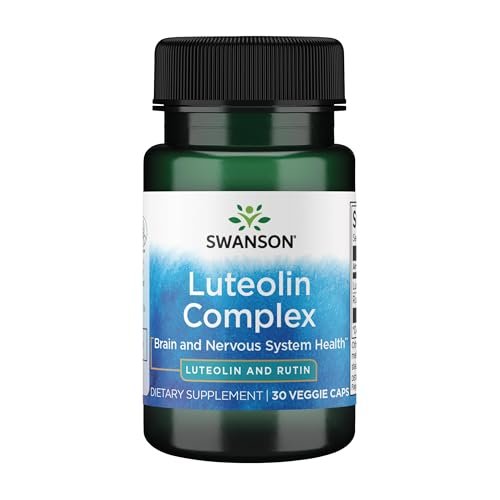 Swanson Luteolin-Komplex mit Rutin – Gehirnunterstützung für Gedächtnis, Stimmung und kognitive Gesundheit – 30 vegane Kapseln