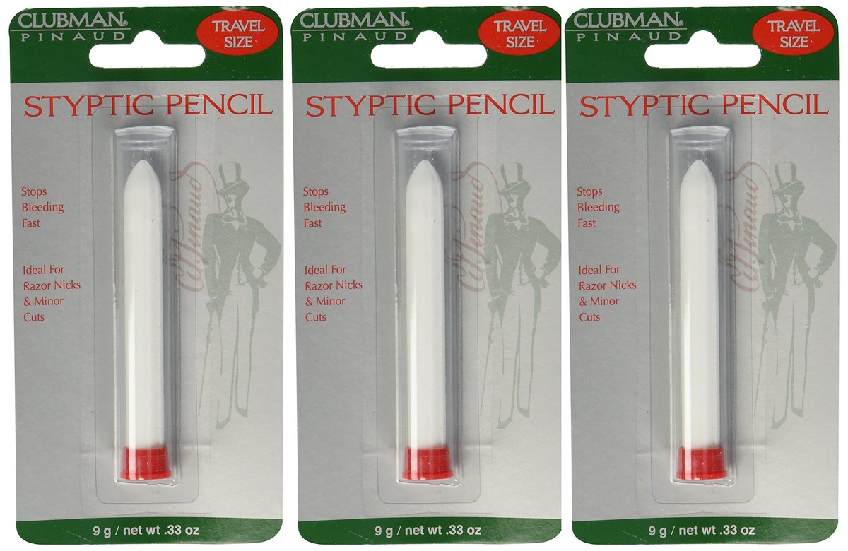 Clubman Pinaud Styptic Pencil Reisegröße 0,33 oz (3er-Pack) – Blutstillender Stift für kleine Schnittwunden