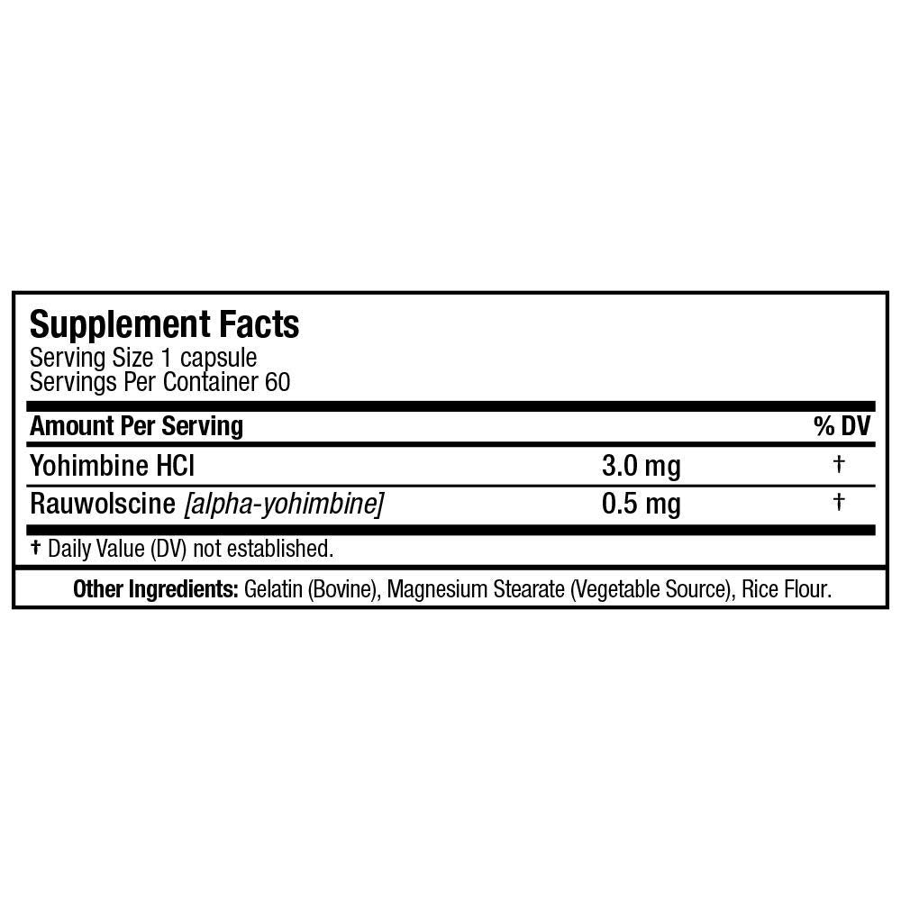 ALLMAX Essentials Yohimbin + Rauwolscin - 60 Kapseln - Unterstützt Fettverbrennung & unterdrückt Appetit - 60 Portionen