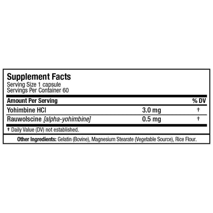 ALLMAX Essentials Yohimbin + Rauwolscin - 60 Kapseln - Unterstützt Fettverbrennung & unterdrückt Appetit - 60 Portionen