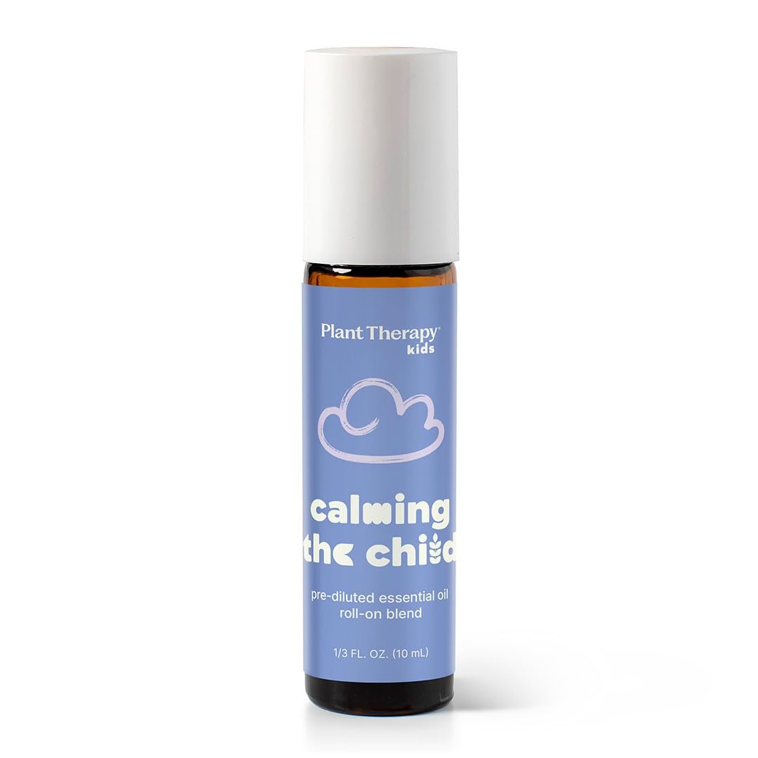 Plant Therapy Kids Calming The Child Ätherisches Öl Blend 10 ml - Entspannungs- und Beruhigungsmischung mit Mandarine, Lavendel & Römischer Kamille, rein, kindersicher, vorverdünnt, Roll-On