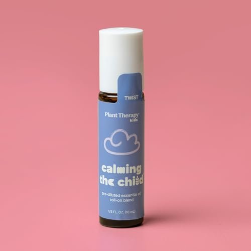 Plant Therapy Kids Calming The Child Ätherisches Öl Blend 10 ml - Entspannungs- und Beruhigungsmischung mit Mandarine, Lavendel & Römischer Kamille, rein, kindersicher, vorverdünnt, Roll-On