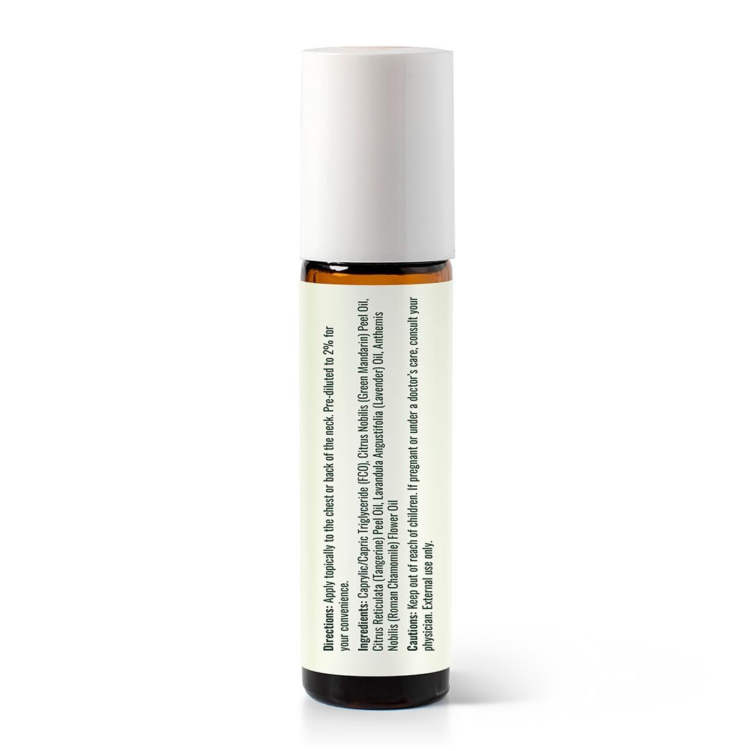 Plant Therapy Kids Calming The Child Ätherisches Öl Blend 10 ml - Entspannungs- und Beruhigungsmischung mit Mandarine, Lavendel & Römischer Kamille, rein, kindersicher, vorverdünnt, Roll-On