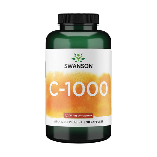Swanson Vitamin C mit Hagebutten - 1000 mg, 90 Kapseln - Immunsystem, Haut & Herz Unterstützung