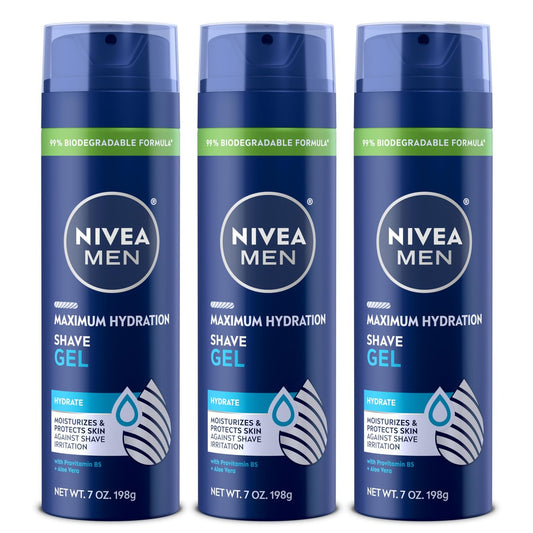 NIVEA MEN Maximum Hydration Rasiergel – Mit Aloe Vera & Provitamin B5 – 3er-Pack à 200 ml