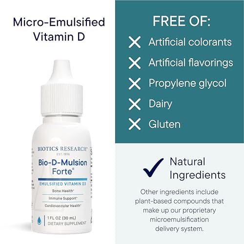 Bio-D-Mulsion Forte – Flüssiges Vitamin D3 (4000 IE) für optimale Aufnahme, starke Knochen und Immunsystem – 30 ml