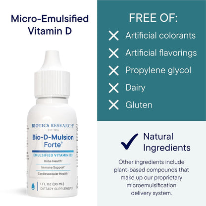 Bio-D-Mulsion Forte – Flüssiges Vitamin D3 (4000 IE) für optimale Aufnahme, starke Knochen und Immunsystem – 30 ml
