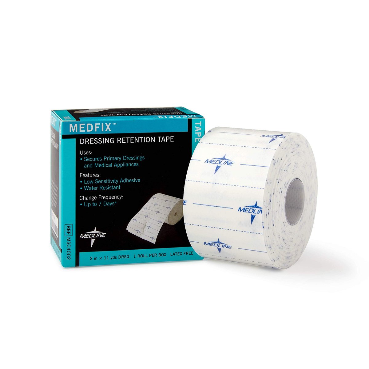 Medline MedFix Wundversorgungs-Fixiertape mit S-Release Liner, sichert primäre Verbände und medizinische Geräte, 5 cm x 10 m