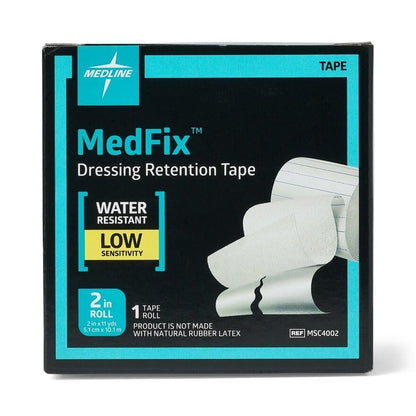 Medline MedFix Wundversorgungs-Fixiertape mit S-Release Liner, sichert primäre Verbände und medizinische Geräte, 5 cm x 10 m
