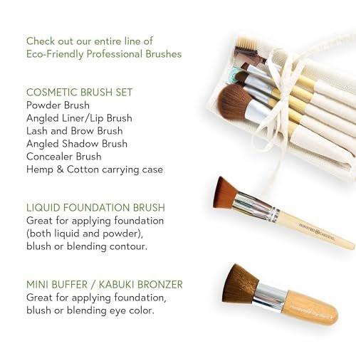 Honeybee Gardens Eco-freundliches professionelles Kosmetikpinsel-Set – 6-teilig, silber