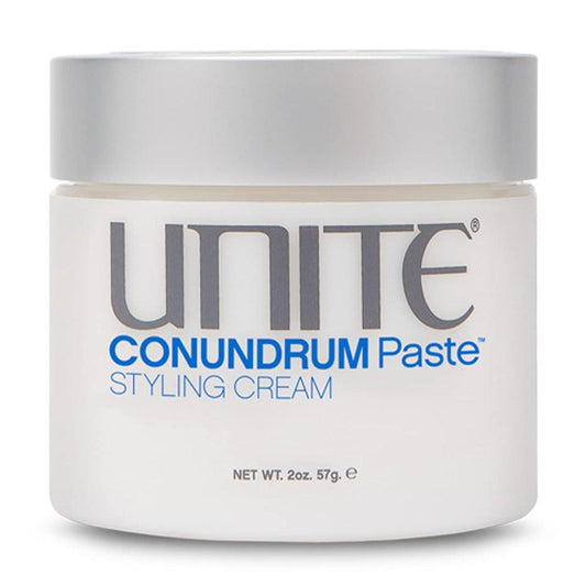 UNITE Hair CONUNDRUM Paste – Hybride Styling-Creme für formbare Textur & flexiblen, langanhaltenden Halt – Natürlicher Glanz – UV- & Hitzeschutz – 60 ml