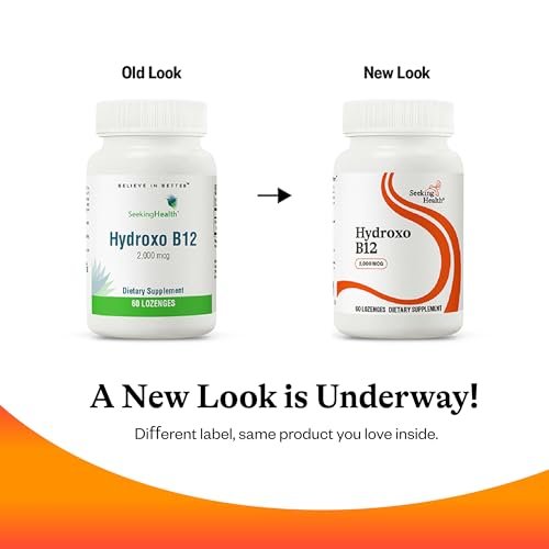 Seeking Health Hydroxo B12 - Vitamin-B-Präparat für Energieunterstützung - mit Folat zur Unterstützung von Methylierung und Homocysteinspiegel - 2000 mcg, 60 Lutschtabletten
