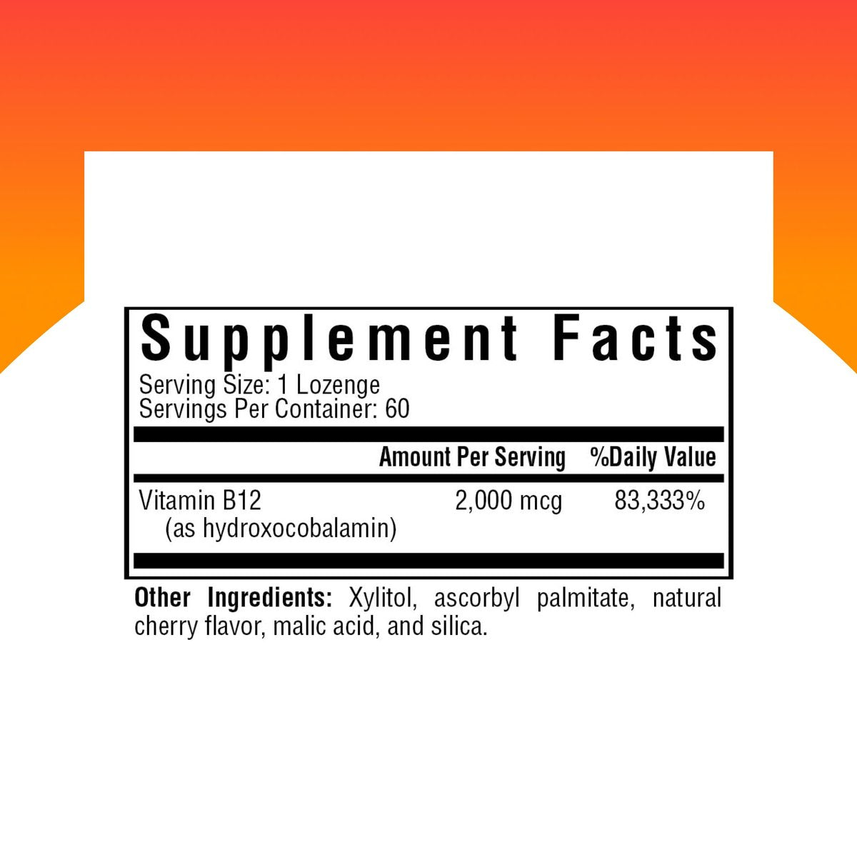 Seeking Health Hydroxo B12 - Vitamin-B-Präparat für Energieunterstützung - mit Folat zur Unterstützung von Methylierung und Homocysteinspiegel - 2000 mcg, 60 Lutschtabletten