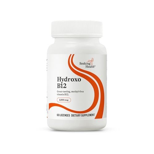 Seeking Health Hydroxo B12 - Vitamin-B-Präparat für Energieunterstützung - mit Folat zur Unterstützung von Methylierung und Homocysteinspiegel - 2000 mcg, 60 Lutschtabletten