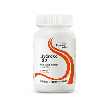 Seeking Health Hydroxo B12 - Vitamin-B-Präparat für Energieunterstützung - mit Folat zur Unterstützung von Methylierung und Homocysteinspiegel - 2000 mcg, 60 Lutschtabletten