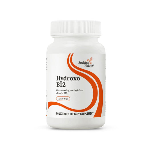 Seeking Health Hydroxo B12 - Vitamin-B-Präparat für Energieunterstützung - mit Folat zur Unterstützung von Methylierung und Homocysteinspiegel - 2000 mcg, 60 Lutschtabletten