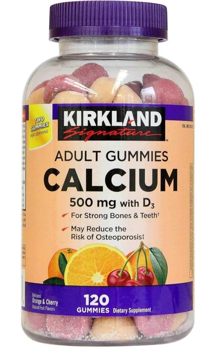 Kirkland Signature Kaugummis mit Kalzium und Vitamin D3 für Erwachsene, 120 Stück