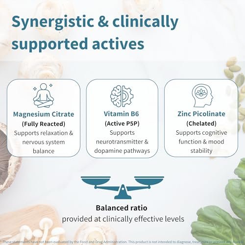 Igennus Neurobalance Zink, Magnesium & B6 Komplex – Kognitive Unterstützung, ruhiger Fokus & Entspannung, 120 kleine Tabletten, hochabsorbierendes cheliertes Zink & vollständig reagiertes Magnesium, vegan, ohne Gentechnik