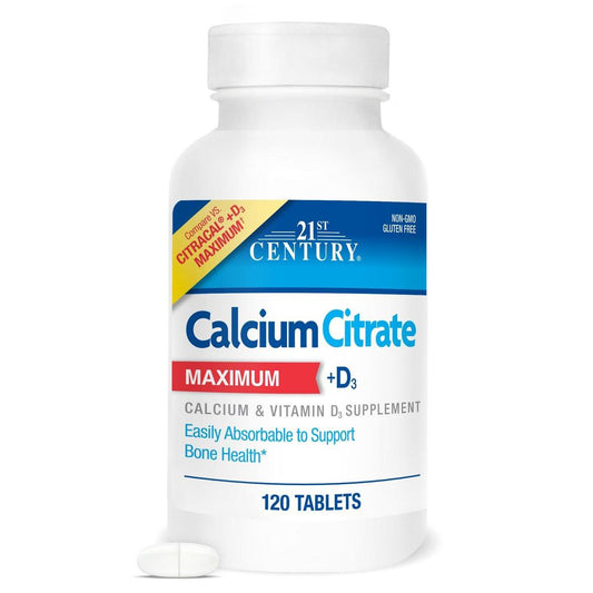 21st Century Calcium Citrate Plus D Maximum Caplets, 120 Stück
