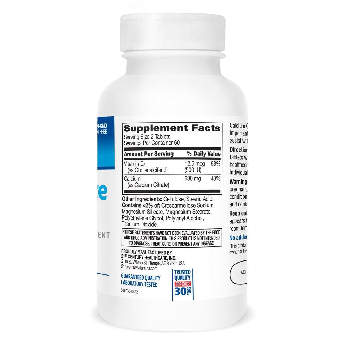 21st Century Calcium Citrate Plus D Maximum Caplets, 120 Stück