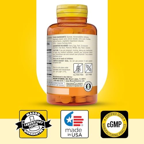 MASON NATURAL Probiotischer Acidophilus mit Bifidus, 50-Tage-Vorrat, Unterstützt eine gesunde normale Verdauung, Erdbeergeschmack, 100 Kautabletten