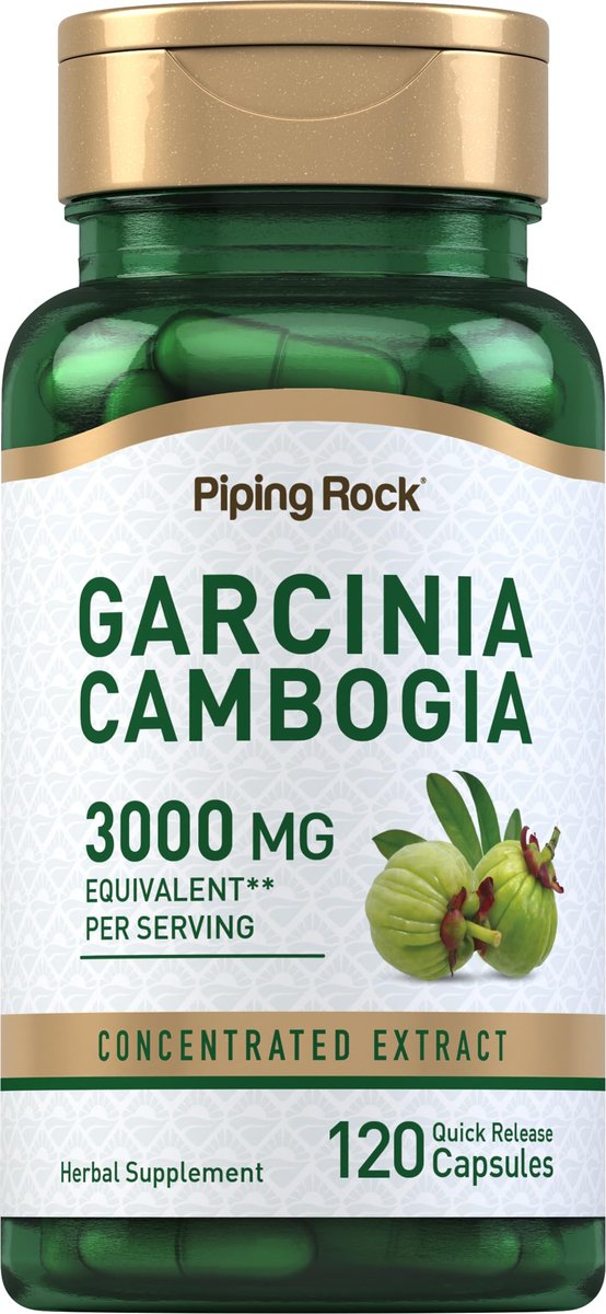 Piping Rock Garcinia Cambogia Extrakt Kapseln | 120 Stück | Konzentrierte Pillen | Non-GMO, Glutenfrei